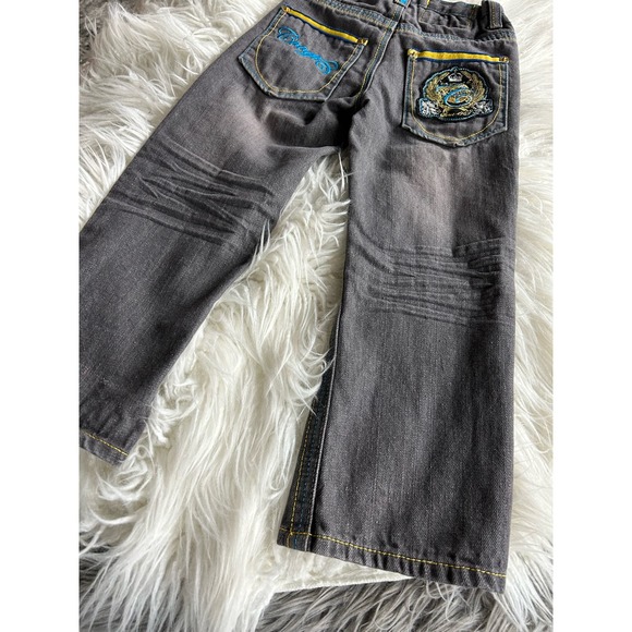 Coogi‎ kids Denim Straight Leg Jeans Embroidered Pockets Dark Wash Black SZ 5 - Picture 10 of 12